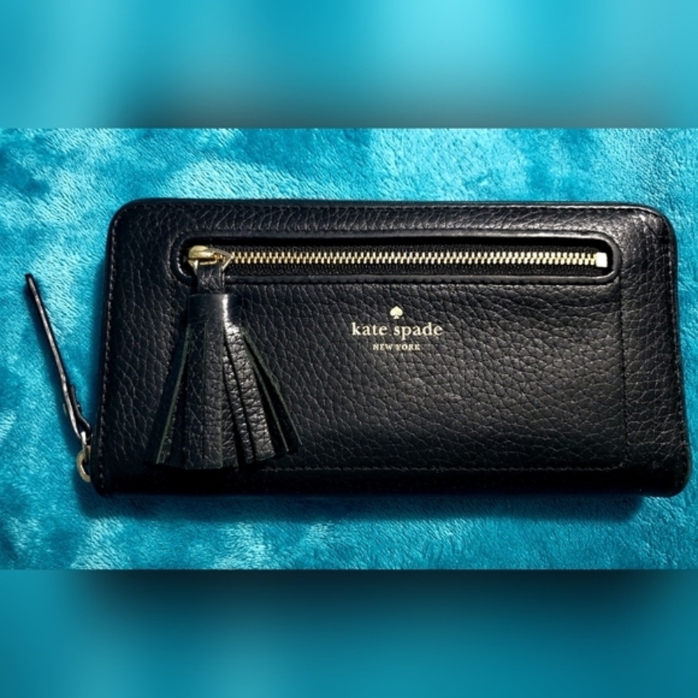 Kate Spade Wallet Billfold Large Continental Cameron Black With‎ Tassel